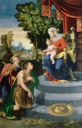 Madone en trône et saints